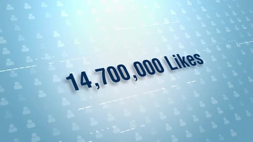 Animated Likes Counter on Modern Social Network Background