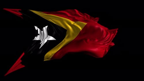 Realistic Timor-Leste National Flag Waving Animation