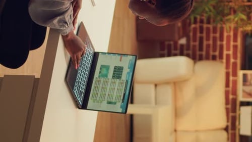 Vertical Video Self Employed Developer Analyzing Data