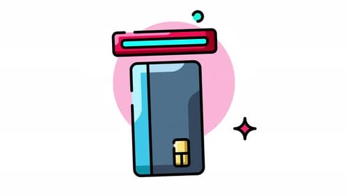 ATM Card Transaction: A Simple Illustration of an ATM Card being inserted into a machine.