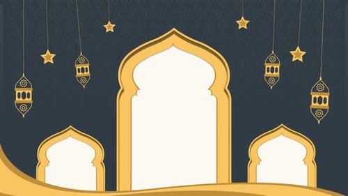 Decorative Ramadan and Eid Celebration Background with Arch Frames