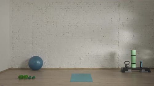 Healthcare and Wellness Advertisement Concept Sport Area for Active Fitness Online Classes with Yoga