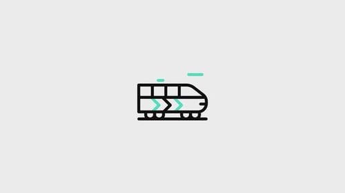 Minimalist Flat Design Animated Train Icon