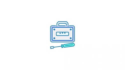 Animated Toolbox and Screwdriver Technology Icon