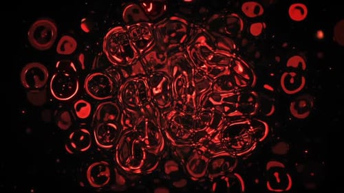 Dynamic Red Abstract Fluid Cell Motion Background