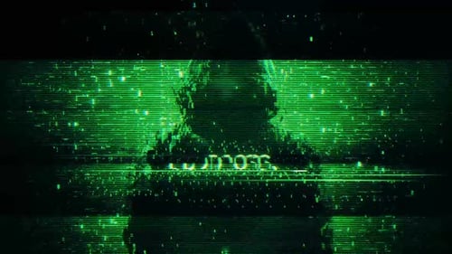 Hacker Glitch Digital Title Reveal with Binary Code