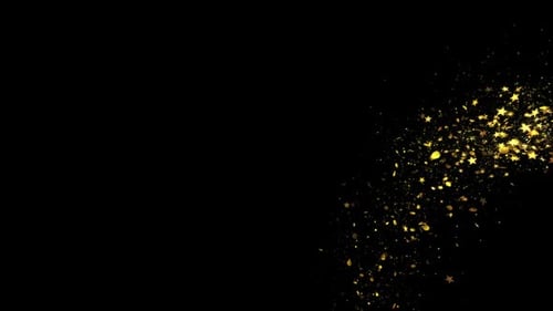 Gold Luxury Sparkling Glitter Star Dust Trail Particles On Black