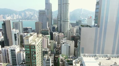 Modern High Rise Buildings and Skyscrapers in Downtown Hong Kong City
