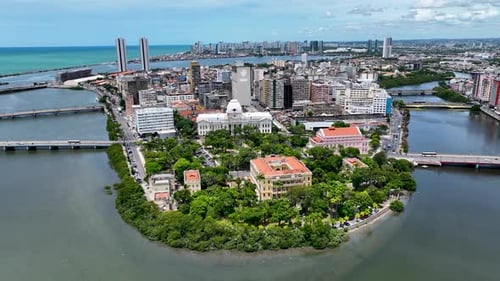 Edifícios governamentais em Recife, em Pernambuco, Brasil.