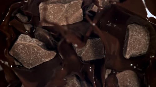 Chocolate Chunks Covered in Melted Dark Chocolate
