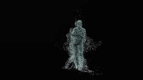 Abstract Water Particle Man Dancing Fluid Animation