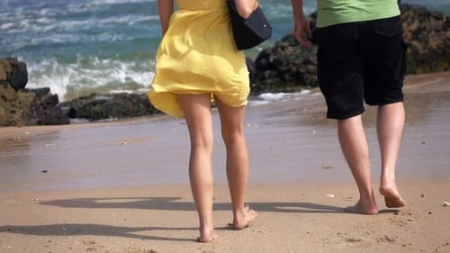 Couple Relaxing and Walking on Beach, Super 240