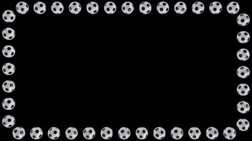 Rahmen für bewegliche Fußballbälle auf transparentem Hintergrund mit Alphakanal