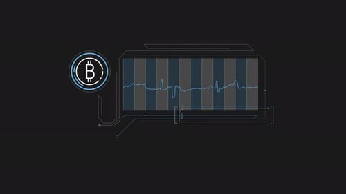 Animated Infographic Of Bitcoin Prices On Alpha Channel