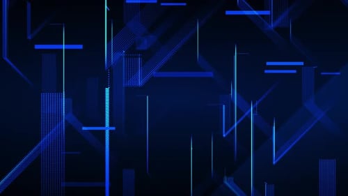 White lines on blue background. Geometric minimalist blue background. Abstract techno background. Bl