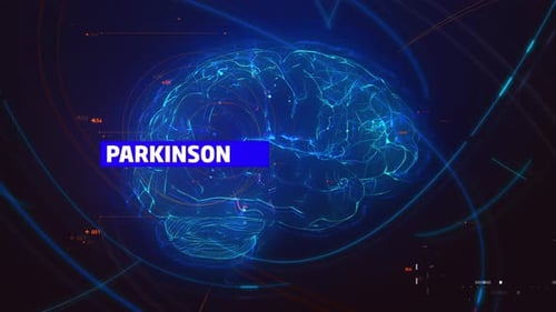 Parkinson-Titel Digitaler abstrakter Hintergrund zu Hirnschäden
