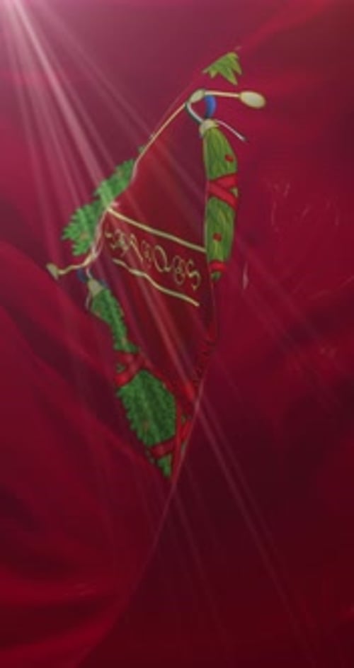 Animated Fasces Justice Symbol Waving on Red Fabric Background