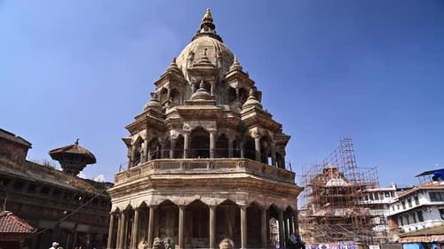 Chyasi Deval or Krishna Mandir Temple in Patan Durbar Square, Lalitpur, Kathmandu Valley, Nepal
