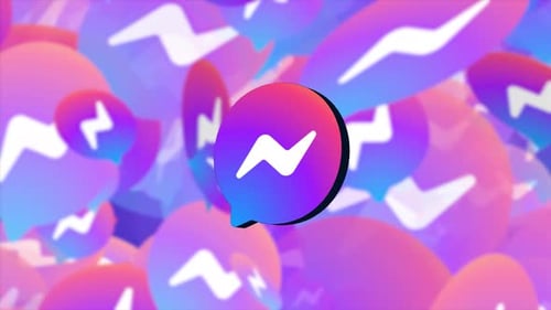 Animated 3D Gradient Social Media Message Icon Rotation