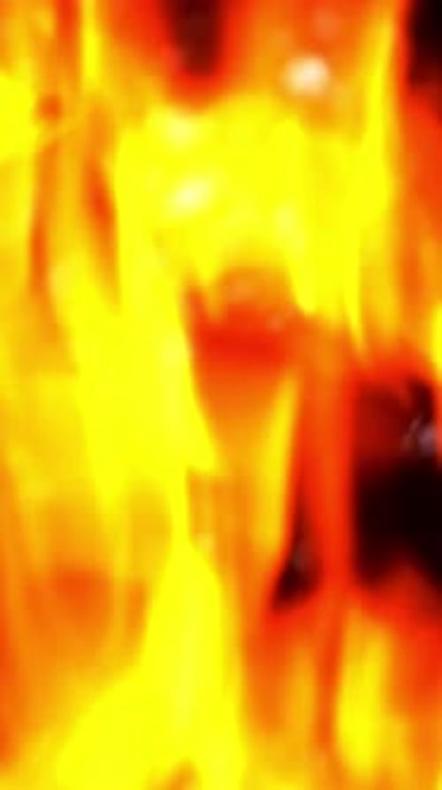 Abstract Fire Flames Flicker on Black Background