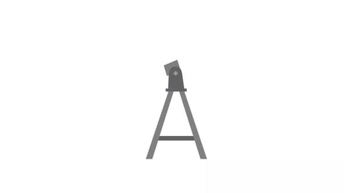 Animated Flat Design Telescope Building and Rotating