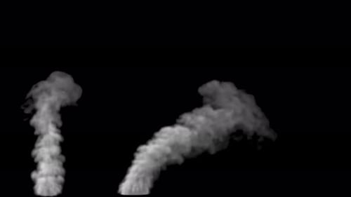 Atmosphere smoke or fog moves on a transparent background