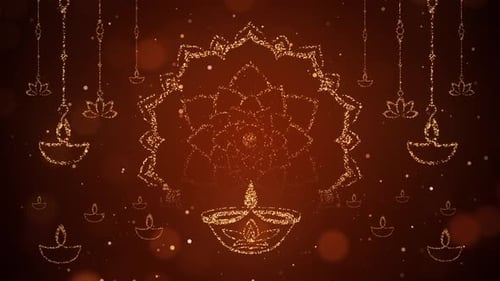 Diwali Rangoli With Diya Lamp