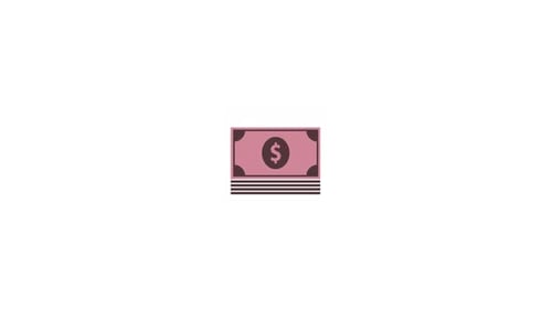 Animated Flat Design Stack of Dollar Bills Icon