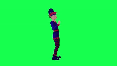 3D Animated Christmas Elf Character Talking on Green Screen