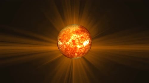 Animated Glowing Sun or Star with Radiant Light Rays