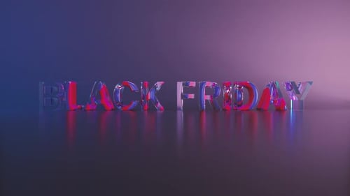 Futuristic 3D Glass Text Reveal for Black Friday
