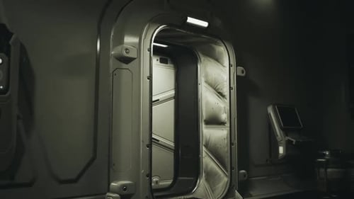Exploring the Functional Interior of a Space Station with Modern Equipment