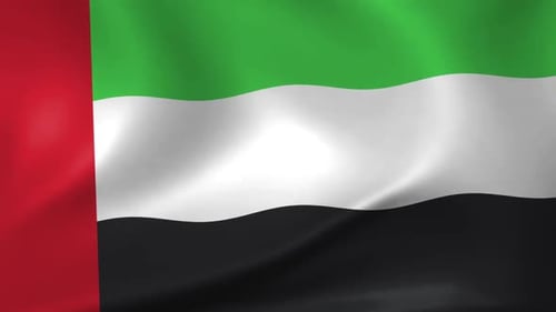 United Arab Emirates Flag Waving Seamless Loop Animation