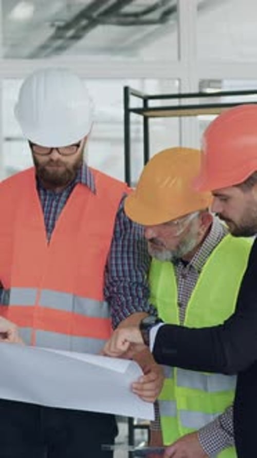 Building Industry Concept Where Attractive Professional Purposeful Experienced Multiracial