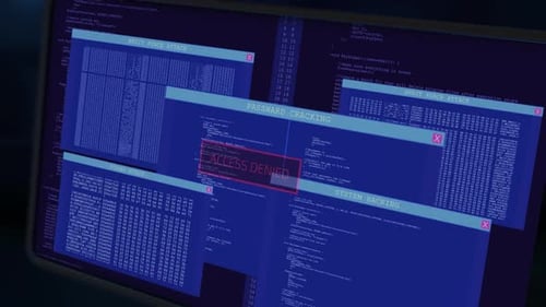 Data Transfer Progress Access Denied Warning Message Transfer Complete Alert on Screen