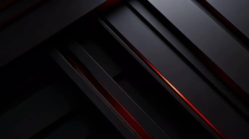 Abstract Dark Geometric Motion Background with Red Glowing Lines