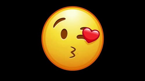 Animated Winking Kiss Emoji with Heart