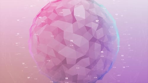 Data Points and Coordinates Shine Around a Network Cloud as It Rotates