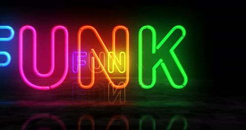 Dynamic Neon FUNK Title with Reflective Animation