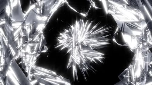 Shining Abstract Sharp Crystal Shards Background Loop