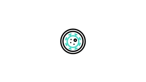 Animated Flat Design Virus or Bacteria Icon Reveal