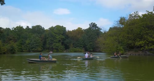 New York, New York / United States - September 18 2018: Rowing
