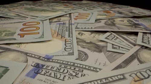 Close Up of Stacked Hundred Dollar Bills