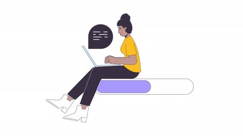 Programmer Typing Laptop Line 2D Loading Bar Animation