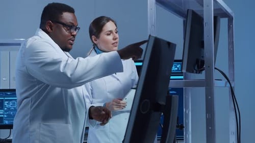 Scientists Reviewing Data in a Modern Laboratory