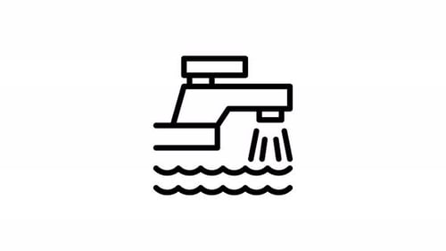 water tap line icon animation