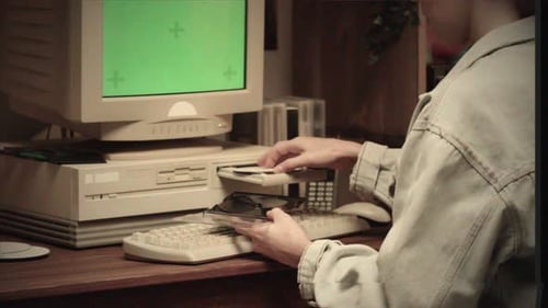 Vintage Retro PC Using Cd Diskette for Old Computer