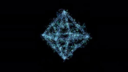 Abstrakte Science-Fiction-Objektanimation. Geometrische Objektanimation. Loop-Animation. Alpha-Kanal