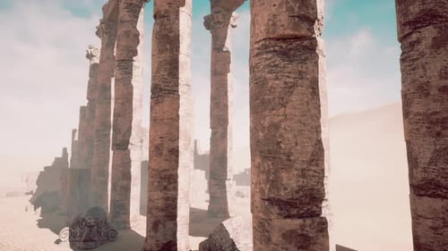 Columns and Statues of the Temple Main Entrance