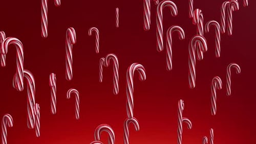 Falling Christmas Candy Canes Animation Loop